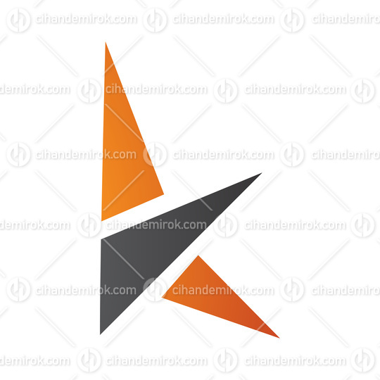 Orange and Black Letter K Icon with Triangles