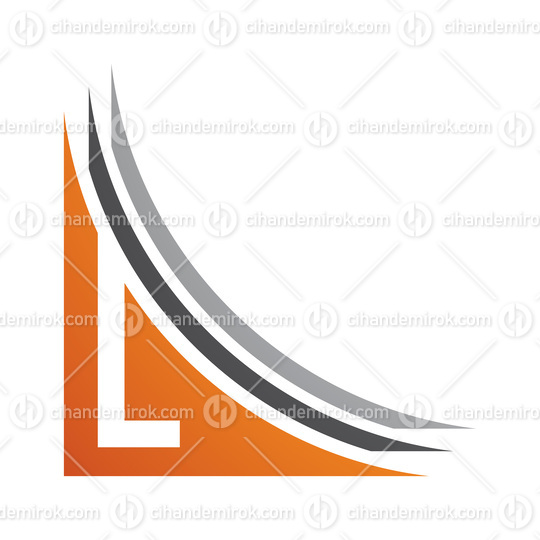 Orange and Black Letter L Icon with Layers