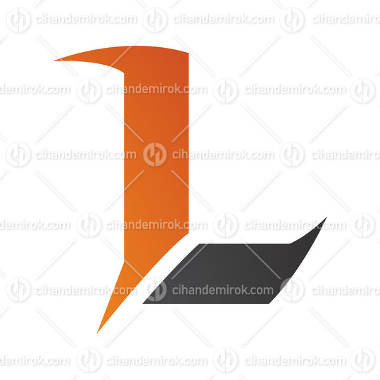 Orange and Black Letter L Icon with Sharp Spikes