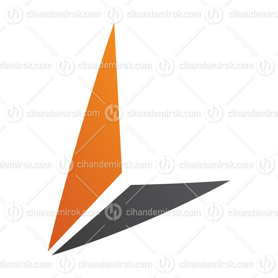 Orange and Black Letter L Icon with Triangles