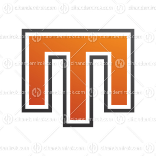 Orange and Black Letter M Icon with an Outer Stripe