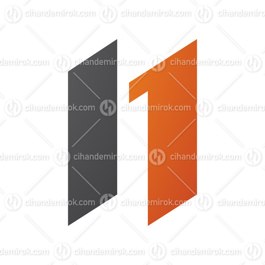 Orange and Black Letter N Icon with Parallelograms