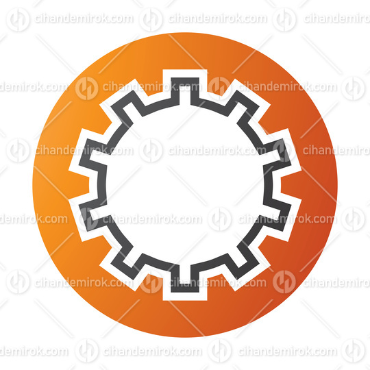Orange and Black Letter O Icon with Castle Wall Pattern
