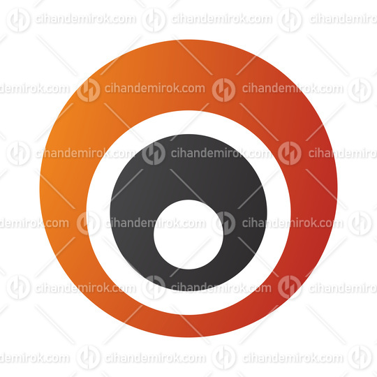 Orange and Black Letter O Icon with Nested Circles