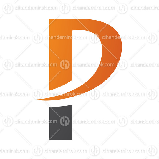 Orange and Black Letter P Icon with a Pointy Tip