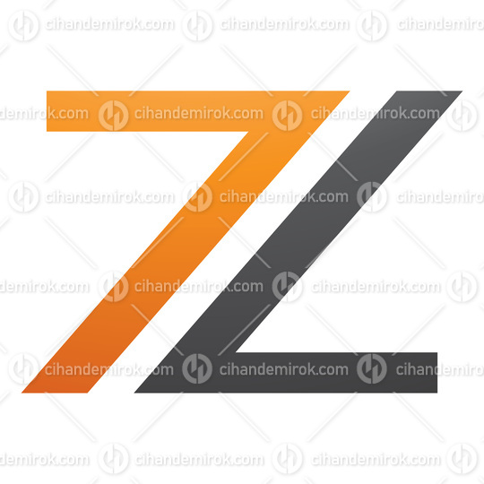 Orange and Black Number 7 Shaped Letter Z Icon