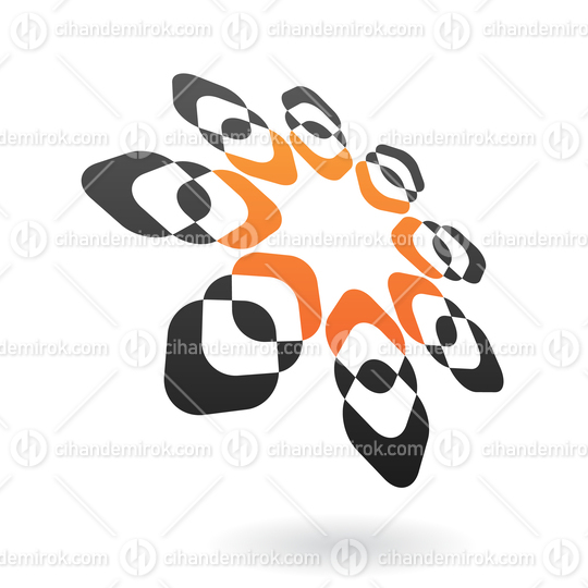 Orange and Black Ornamental Abstract Logo Icon