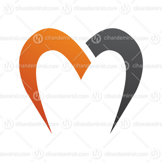 Orange and Black Parachute Shaped Letter M Icon