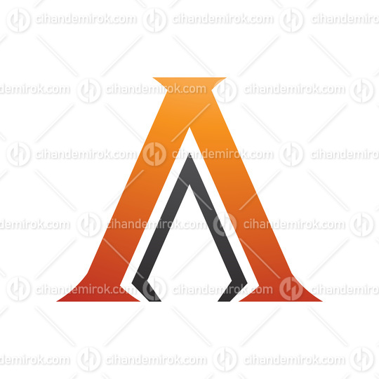 Orange and Black Pillar Shaped Letter A Icon