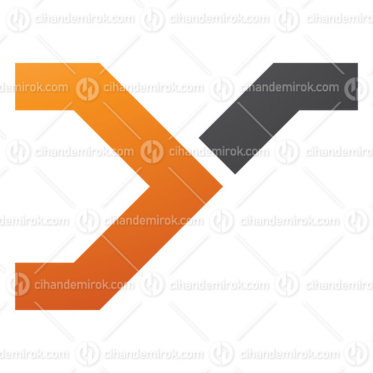 Orange and Black Rail Switch Shaped Letter Y Icon