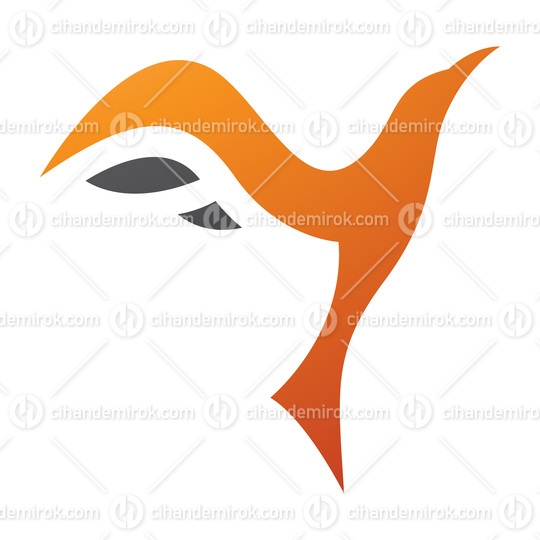 Orange and Black Rising Bird Shaped Letter Y Icon