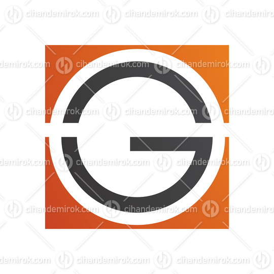 Orange and Black Round and Square Letter G Icon