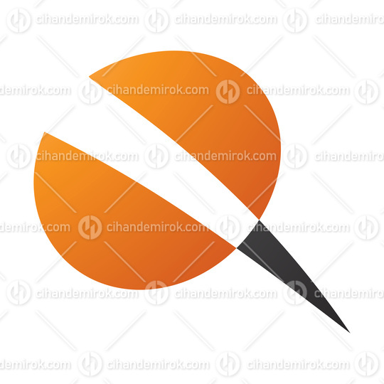 Orange and Black Screw Shaped Letter Q Icon