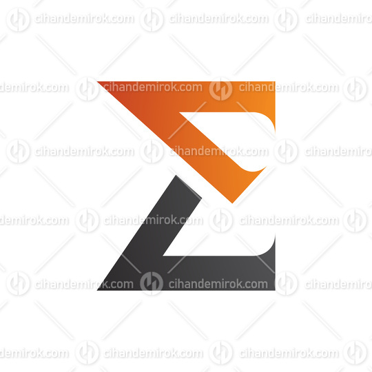Orange and Black Sharp Elegant Letter E Icon