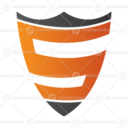Orange and Black Shield Shaped Letter S Icon