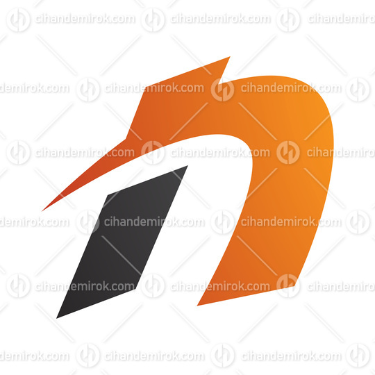 Orange and Black Spiky Italic Letter N Icon