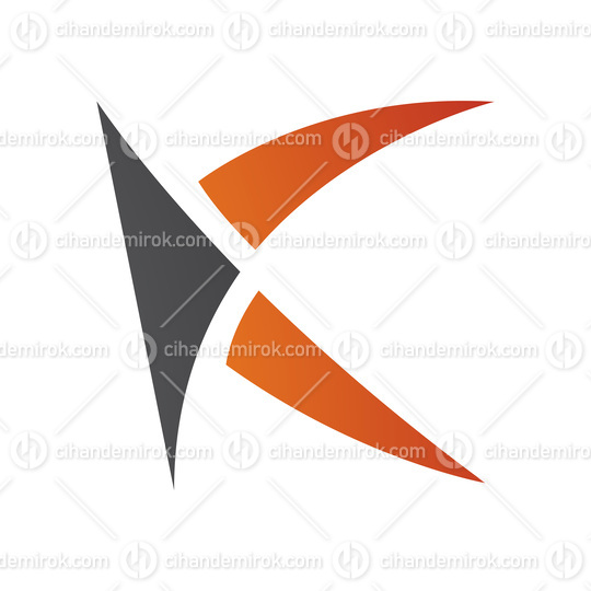 Orange and Black Spiky Letter K Icon