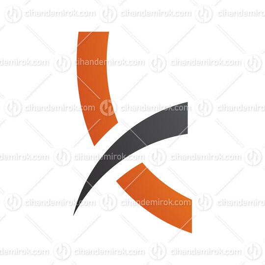 Orange and Black Spiky Lowercase Letter K Icon