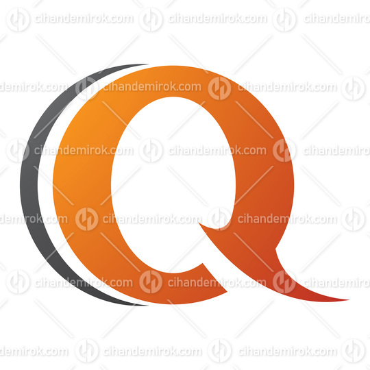 Orange and Black Spiky Round Shaped Letter Q Icon