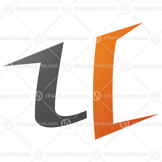 Orange and Black Spiky Shaped Letter U Icon