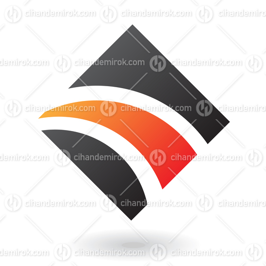 Orange and Black Spiky Square Logo Icon