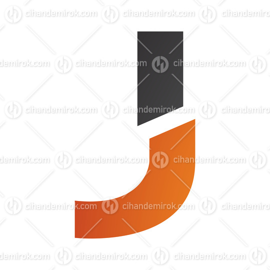 Orange and Black Split Shaped Letter J Icon