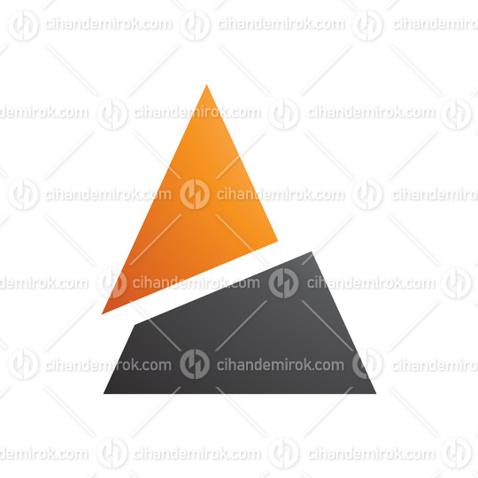 Orange and Black Split Triangle Shaped Letter A Icon