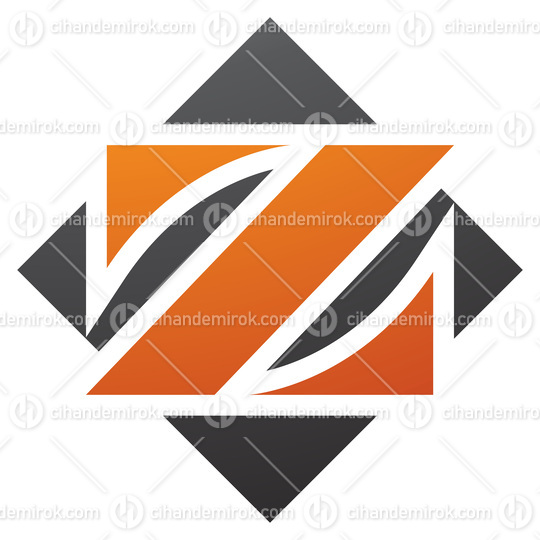 Orange and Black Square Diamond Shaped Letter Z Icon