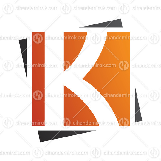 Orange and Black Square Letter K Icon
