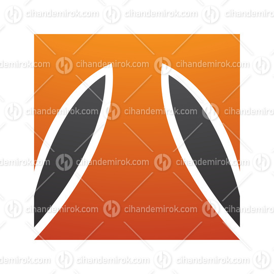 Orange and Black Square Shaped Letter T Icon