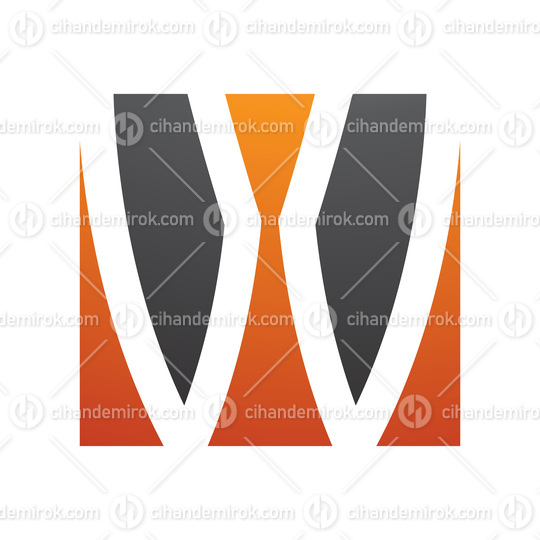 Orange and Black Square Shaped Letter W Icon