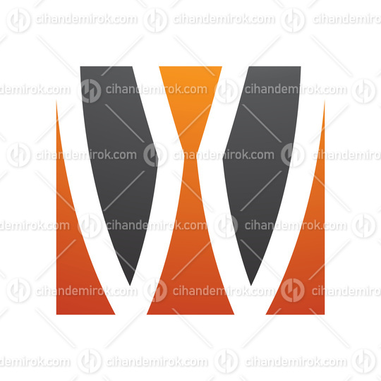 Orange and Black Square Shaped Letter W Icon