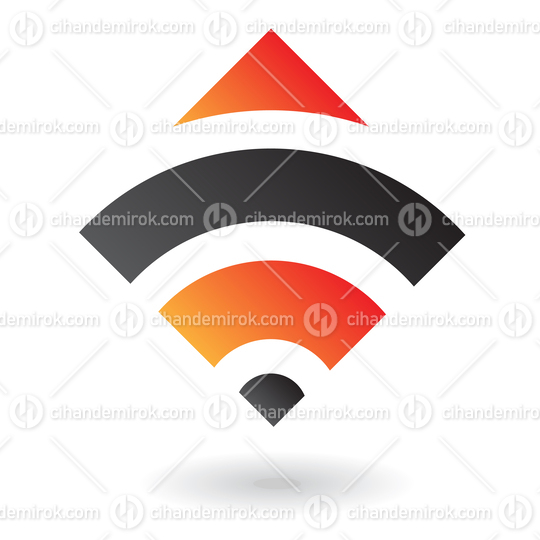 Orange and Black Square Wifi Logo Icon