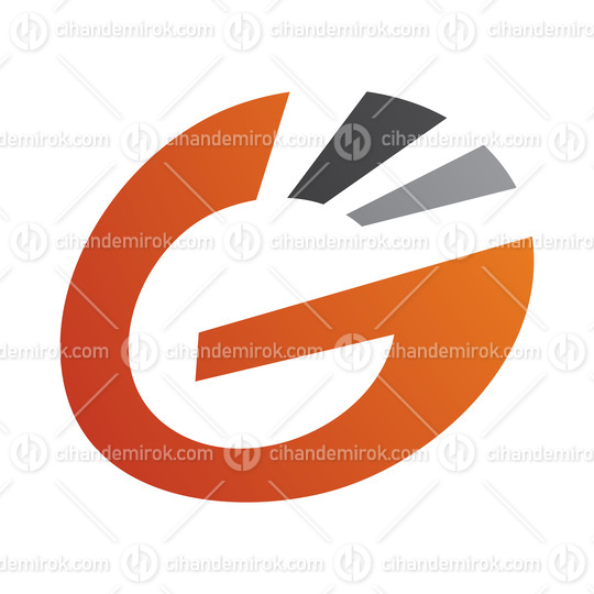 Orange and Black Striped Oval Letter G Icon