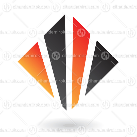 Orange and Black Striped Square Logo Icon