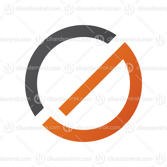 Orange and Black Thin Round Letter G Icon