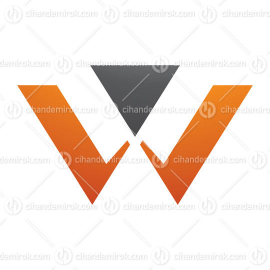 Orange and Black Triangle Shaped Letter W Icon