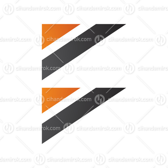 Orange and Black Triangular Flag Shaped Letter B Icon