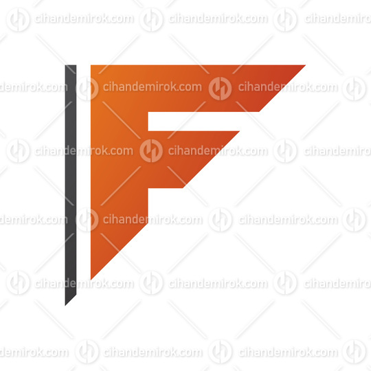 Orange and Black Triangular Letter F Icon