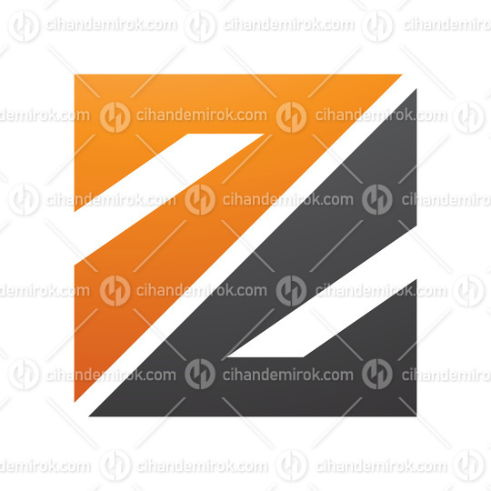 Orange and Black Triangular Square Shaped Letter Z Icon