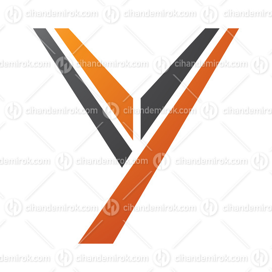 Orange and Black Uppercase Letter Y Icon