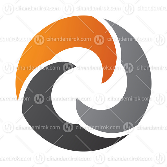 Orange and Black Wave Shaped Letter O Icon