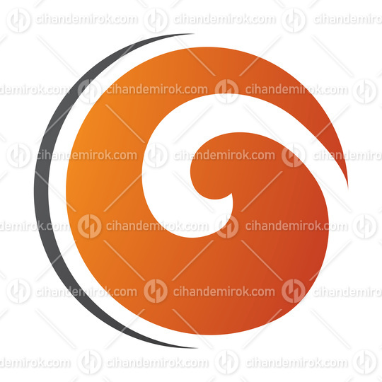 Orange and Black Whirl Shaped Letter O Icon