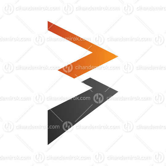 Orange and Black Zigzag Shaped Letter B Icon