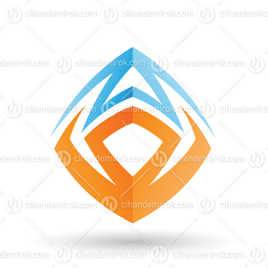 Orange and Blue Abstract Spiky Shaped Icon