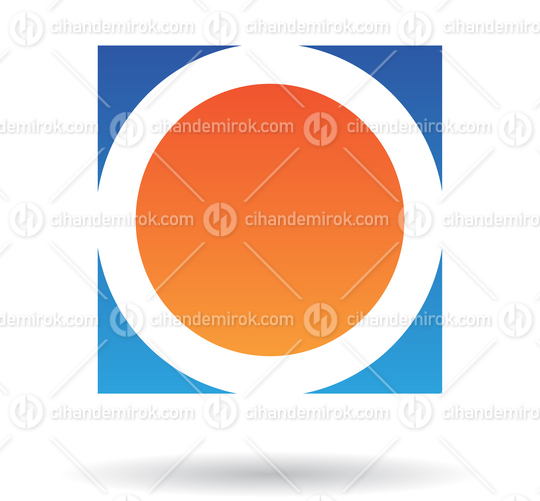 Orange and Blue Circle Square Logo Icon