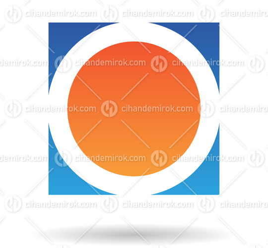 Orange and Blue Circle Square Logo Icon