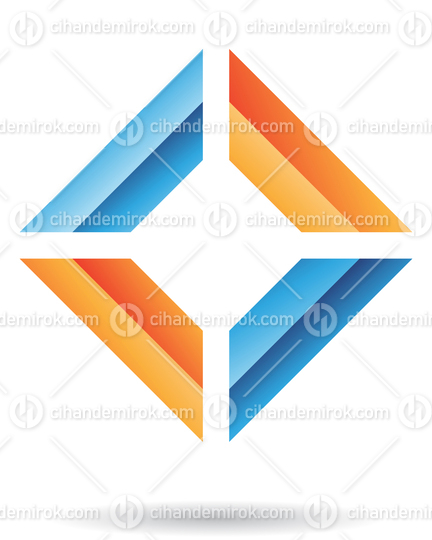 Orange and Blue Embossed Abstract Square Frame Icon