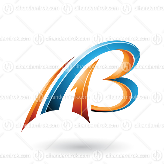 Orange and Blue Flying Dynamic 3d Letters A and B