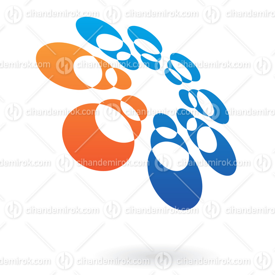 Orange and Blue Intersecting Circles Abstract Logo Icon